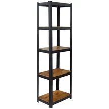Relaxdays Schwerlastregal Stahl 50x180x30 cm schwarz/braun