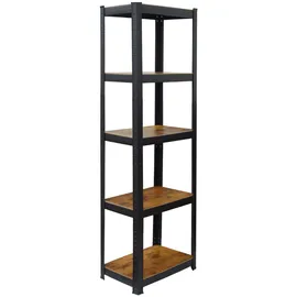 Relaxdays Schwerlastregal Stahl 50x180x30 cm schwarz/braun