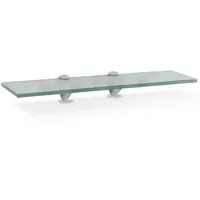 Glasboden Wandregal 50 x 10 x 0,8 cm, Glasregal Milchglas mit Halterung, Badregal Ablage Hängeregal für Badezimmer