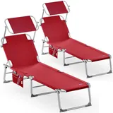 CASARIA Sonnenliege 190 x 60 x 0 cm Rot