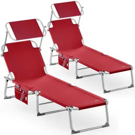 CASARIA Sonnenliege 190 x 60 x 0 cm Rot