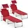 CASARIA Sonnenliege 190 x 60 x 0 cm Rot