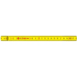 Metrie Zollstock 2m Perfekt 10 FLo, Gelb, mit Stahlgelenken Designauswahl der Skala auf dem 1. und 10. Glied:: Standardskala
