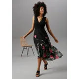 Aniston SELECTED Sommerkleid Floral Schwarz/Rot/Grün 38