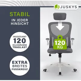 Juskys Baltimore Drehstuhl Kunststoff Grau