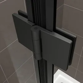 iflair i-flair Duschkabine Belle mit Falttüren, Eckduschkabine aus durchsichtigem Esg Sicherheitsglas in Schwarz - DK63