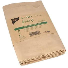 Papstar Kompostsäcke aus Papier 120 l, braun | Banderole 3 Stück)