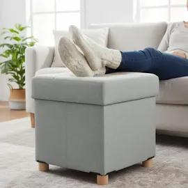 Relaxdays Hocker mit Stauraum Polyester 38 x 38 x 38 cm Grau