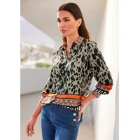 Heine Druckbluse in schlamm-orange-bedruckt | Gr.: 46