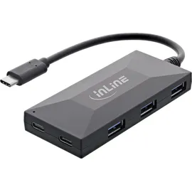 InLine InLine® USB 3.2 Gen 1 OTG Hub, USB Typ-C zu 3 Port Typ-A und 2 Port Typ-C, mit 3A Netzteil, schwarz