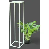 DanDiBo Ambiente Blumenhocker Metall Weiß Eckig 100 cm Blumenständer Beistelltisch 96569 Blumensäule Pflanzenständer Pflanzenhocker Modern