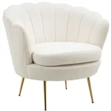 Homcom Polstersessel Weiß Kunststoff, 79x77x77 cm, Wohnzimmer, Sessel Polstersessel