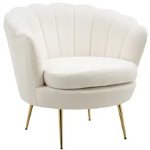 Homcom Polstersessel Weiß Kunststoff, 79x77x77 cm, Wohnzimmer, Sessel Polstersessel