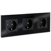 Navaris Schuko-Steckdose 3-fach Schwarz 1 St.