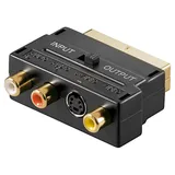 goobay 50499 Adapter SCART Stecker - 3x Cinch Buchse + Mini-DIN Buchse