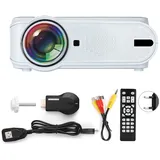 Uhappy Mini U90 Kabelloser Led-projektor – Bildschirmfreigabe, 720p/1080p, Für Zuhause (100–240 V, Eu-stecker), Weiß