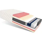 Fdm Matratze 180x200 cm CARPI 7 Zonen H2 H3 Taschenfederkern Visco Memory Schaum Latex Höhe ca. 24 cm mit waschbarem Bezug Premium Jersey