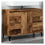 vidaXL Waschbeckenunterschrank Altholz-Optik 80x33x60 cm Holzwerkstoff