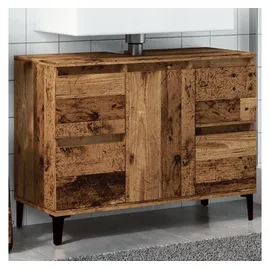 vidaXL Waschbeckenunterschrank Altholz-Optik 80x33x60 cm Holzwerkstoff