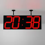 CHKOSDA Große digitale Wanduhr mit doppelseitigem Display, multifunktionale LED-Hänge-Digitaluhr mit einstellbarer Helligkeit, geeignet für Büros, Lager, Korridore, 49,5 cm (19,5 Zoll), Rot
