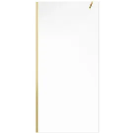 vente-unique Duschwand Duschtür 140 x 200 cm Gold