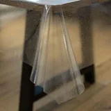Transparente Wachstuchtischdecke Tischdecke abwaschbar Wachstischdecke pflegeleicht wasserabweisend Lotuseffekt Gartentischdecke mit Glitzer 100 x 140 cm Schnittkante