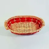 Ovaler Weidenkorb Mit Griffen Naturrot 56x39x H14 Cm
