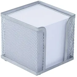 WEDO Zettelbox Office 10x10x10cm silber Packung mit 12 Stück