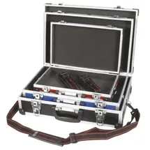 Perel Werkzeugkoffer, 3er-Set, 3 verschiedene Größen, 3 Farben, Tragegurt, Schlüsselschloss, 2 Schlüssel, Aluminium, (max. 430 x 290 x 120 mm)