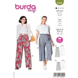 Burda Style Schnittmuster Damen Hose mit weitem Bein Größe 32-42 | Nählevel: sehr leicht