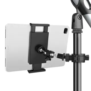 JYCSTE Tablet Halterung für Mikrofonständer, einstellbare Mikrofon-Musikständer Halterung für iPad, drehbarer Tablet Ständer, kompatibel mit Allen 4,7 bis 13,5 Zoll Tablets (Tablet Stand)