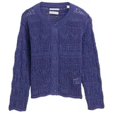 Tom Tailor Mädchen Cardigan mit Lochmuster, blau, Uni, Gr. 116/122