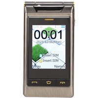 Senioren-Klapptelefon, entsperrtes 3G-Dual-SIM-Senioren-Klapphandy mit 3-Zoll-Doppelbildschirm, großer Taste, SOS-Taste, hoher Lautstärke und 5900-mAh-Akku, einfaches Handy für Senioren(Trüben)