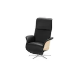 Nils Olsen Relaxsessel Frederik Kunstleder 78 x 113 x 79 cm schwarz mit verstellbarer Fußstütze