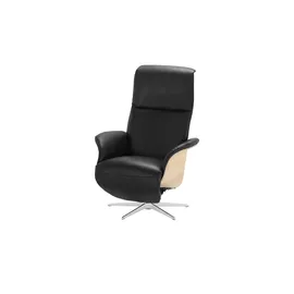 Nils Olsen Relaxsessel Frederik Kunstleder 78 x 113 x 79 cm schwarz mit verstellbarer Fußstütze