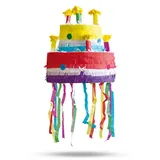 Party Factory Pinata Geburtstagstorte Piñata Schlagspiel Torte Pinata Party Kinderspiel, stabil bunt