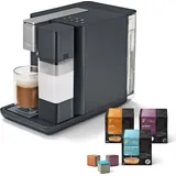 Tchibo Qbo MILK MASTER Premium Kapselmaschine inkl. 24 recyclebare Qbo Kapseln für Cappuccino, Espresso, Caffè Crema, Milchschaum auf Knopfdruck ...