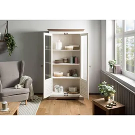 Massivmoebel24 Vitrine TOULOUSE 97 x 45 x 190 cm Weiß