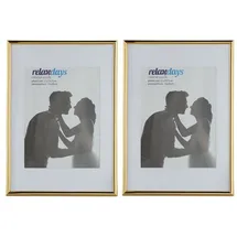 Relaxdays 10 x Bilderrahmen, A4, Gold