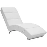 CASARIA Relaxliege XXL London 186x89x55 cm Ergonomisch Kunstleder Gepolstert 180kg Belastbarkeit Wohnzimmer Büro Innen Chaiselongue Relaxsessel Weiß