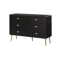 Sideboard  Minoprio , schwarz , Maße (cm): B: 135,1 H: 89,1 T: 39,6