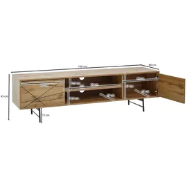 FineBuy TV Schrank 160x45x40 cm Lowboard Holz Fernsehkommode Fernsehschrank