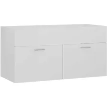 vidaXL Waschbeckenunterschrank Hochglanz-Weiß 90x38,5x46cm