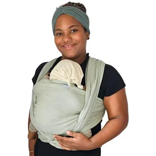 Hoppediz Babytragetuch gewebt ab Geburt, ergonomisches Tragetuch für Neugeborene und Kleinkinder, Baumwolle, Design Elba, 3,70 m