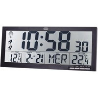 Trevi OM 3530 RC Funk-Wanduhr mit großem Display und kabellosem Außensensor, Thermometer und mehrsprachigem Kalender