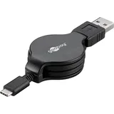 goobay Usb-cTM Lade- und Synchronisationskabel, ausziehbar, für Geräte mit USB-CTM-Anschluss; schwarz.