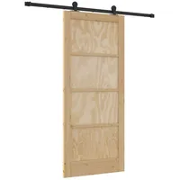 vidaXL Schiebetür rechts 86 x 198,5 cm Schwarz