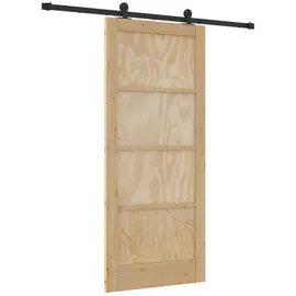 vidaXL Schiebetür rechts 86 x 198,5 cm Schwarz