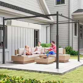 Outsunny Pergola 3 x 3 m Cremeweiß
