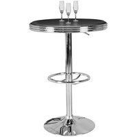 KADIMA DESIGN Retro-Bartisch, Verstellbare Höhe, Aluminium-Look, Kunstleder - Trendig & Stabil